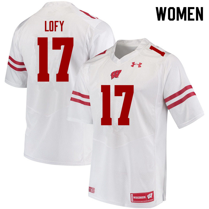 Women #17 Max Lofy Wisconsin Badgers College Football Jerseys Sale-White